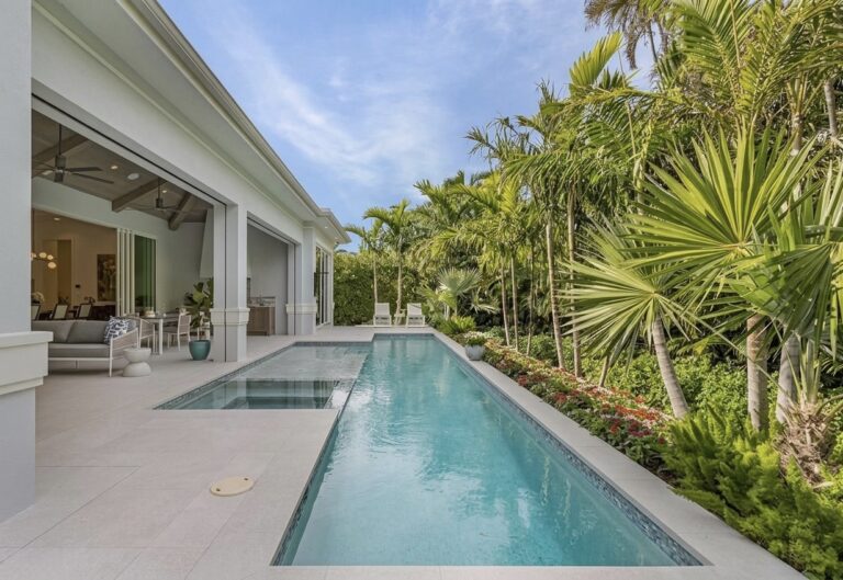 Residential pool and spa at a home in Park Shore, Naples, Florida